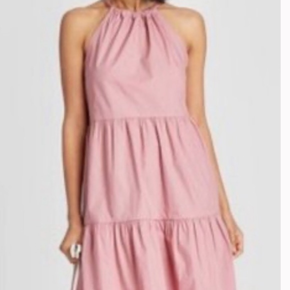 A New Day Pink Tiered Halter Dress Sundress  Summer Small MWT - Picture 10 of 12